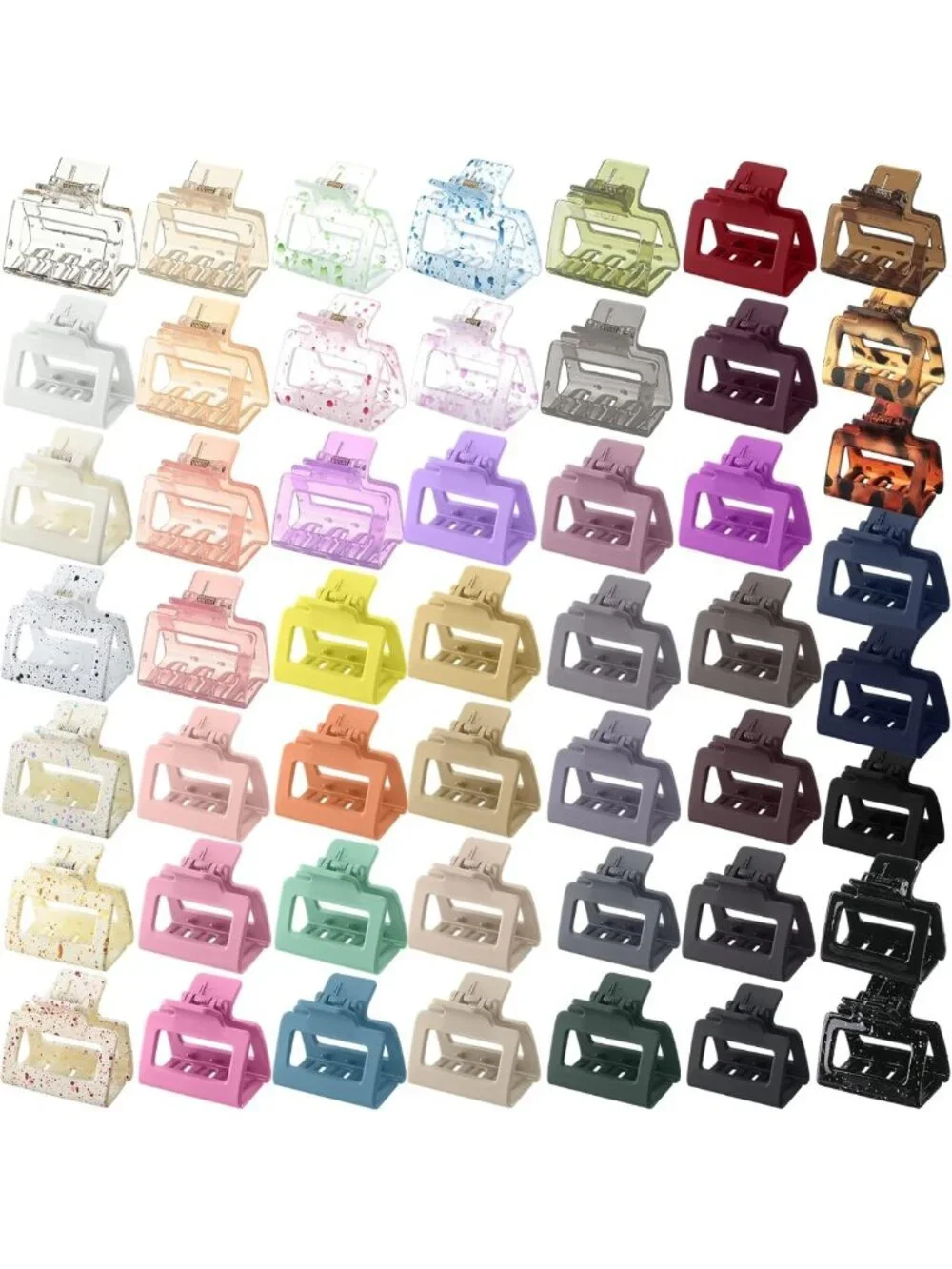 50 Pcs Matte Claw Hair Clips - Medium Square Nonslip Hair Accessories for Women